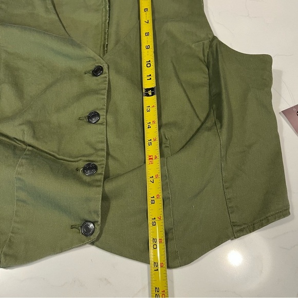 Sofia Jeans Green Twill Vest Large - Picture 6 of 7
